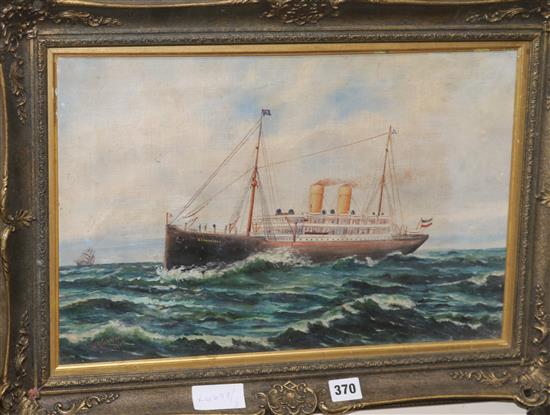 W.G. England Study of the steamer, Barbarossa 12 x 18in.